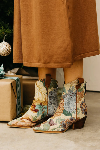 The Kaiya Vintage Floral Western Bootie