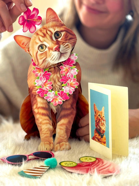 Orange Tabby Pop-up w/Card