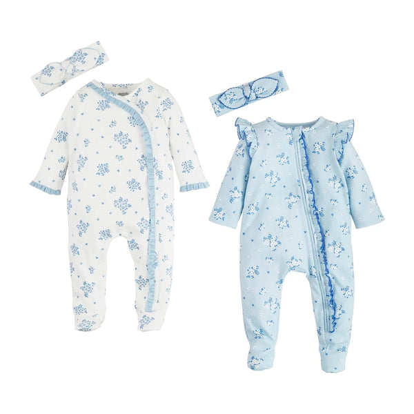 Ditsy White Floral Sleeper - Little Jill & Co.