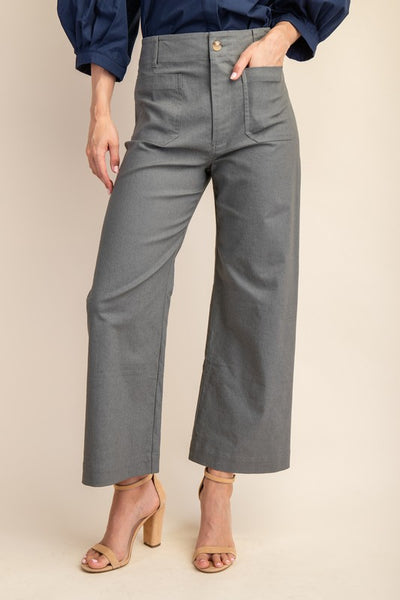 Ankle Cropped Pants Gray