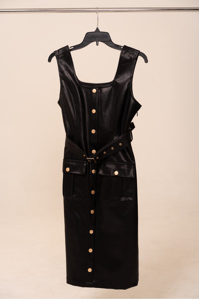 Faux Leather Tank Dress - Little Jill & Co.