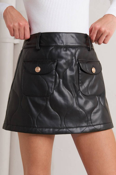 A quilted faux leather skort - FP1805