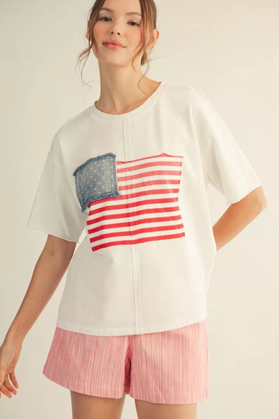 American Flag Patch Tee