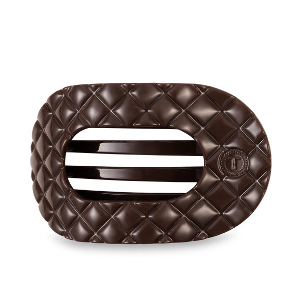 Flat Round Hair Clip | Large | Truly Taupe Quilted