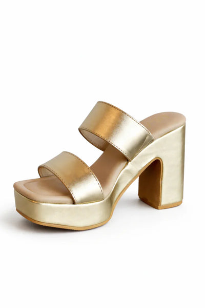 Gem Gold Platform Heel