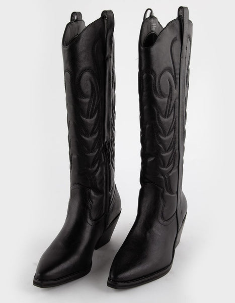 Dixie Tall Western Boots Black