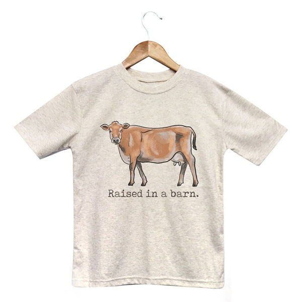 Raised in a barn Cow Country Western Boy Farm Girl Clothing