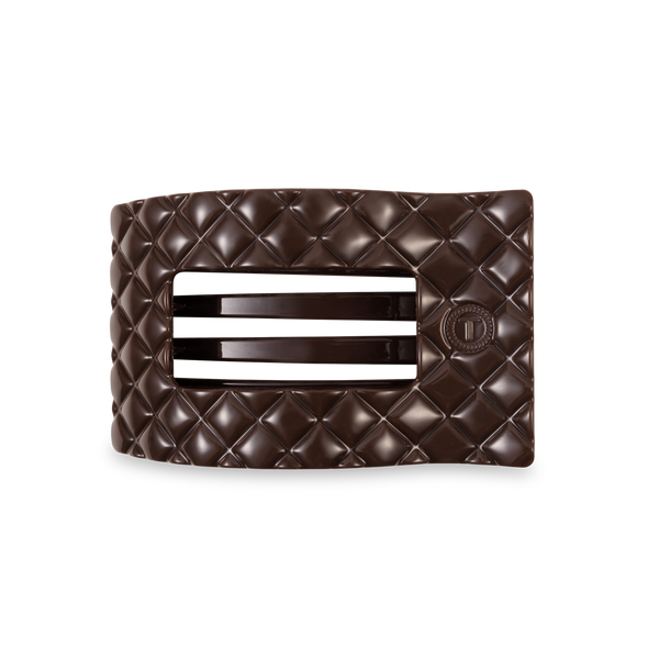 Flat Rectangle Hair Clip | Medium | Truly Taupe Quilted