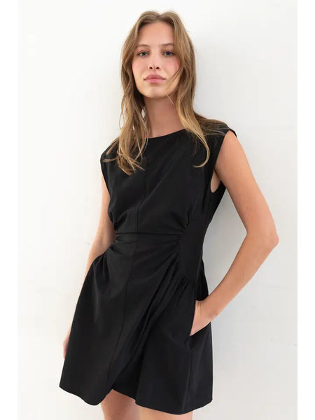 Black Cap Sleeve Mini Dress - Little Jill & Co.