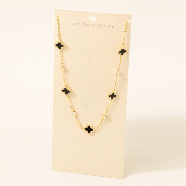 Sterling Silver Clover Charm Necklace