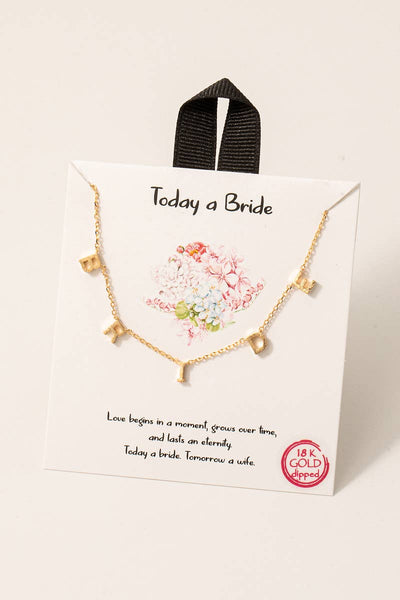 Gold Dipped Bride Charms Chain Necklace