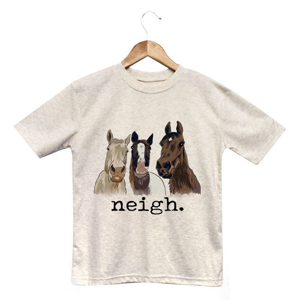 "Neigh" Horse Farm Boys Country Western Fall Kids Clothing