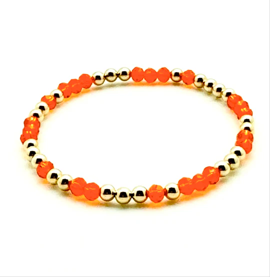14K Gold Filled & Orange Crystal Bracelet