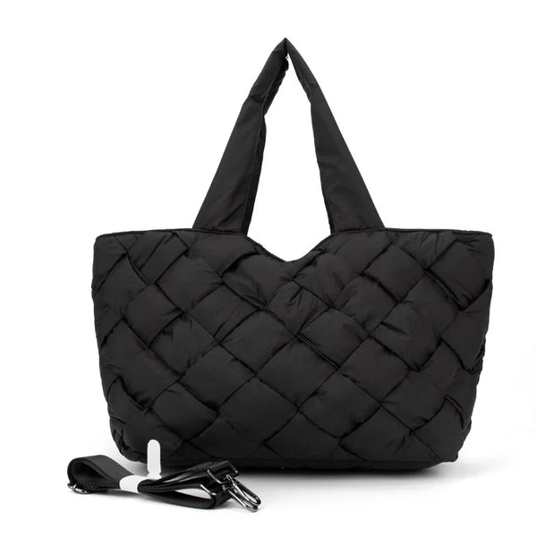 Cloud Woven Tote in Black
