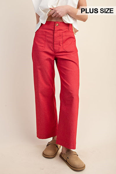 Ankle Cropped Pants Red