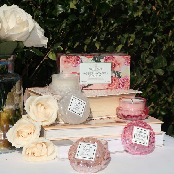 Roses Macaron Candle Trio Gift Set