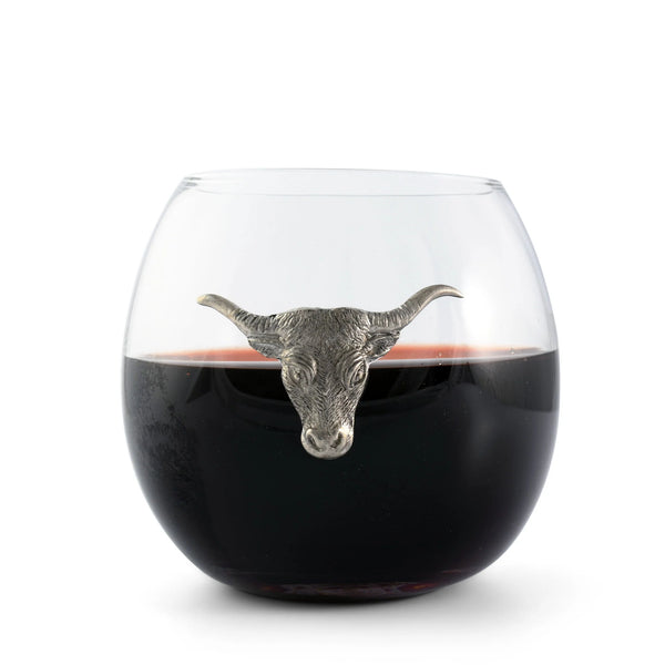 Long Horn Stemless Wine Glasses