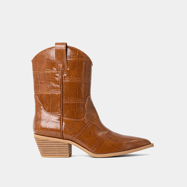 ZOUZOU Camel Croco Western Boot