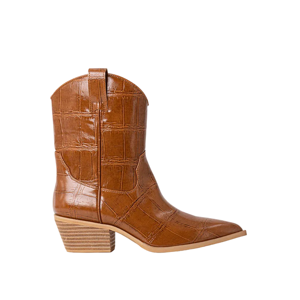 ZOUZOU Camel Croco Western Boot
