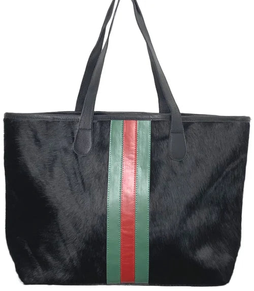 Hyde Stripe Tote in Black