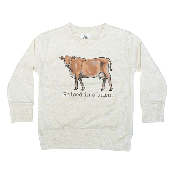 Raised in a barn Cow Country Western boy Farm Kid Clothing