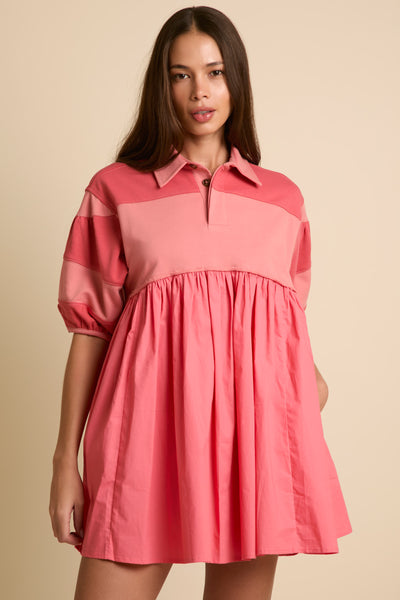 Short Sleeve Mini Dress with Side Pocket