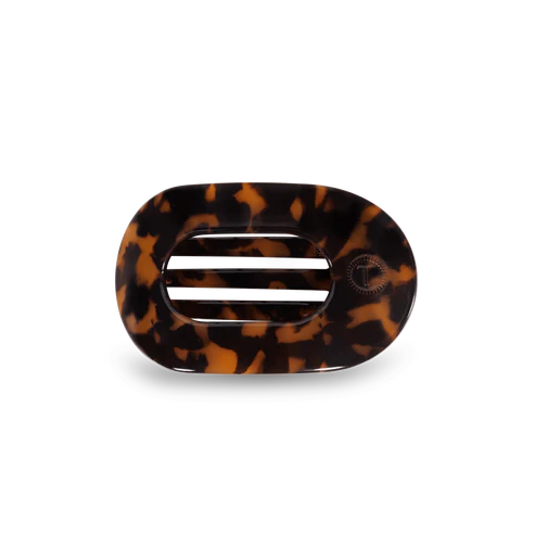 Tortoise Small Flat Round Hair Clip