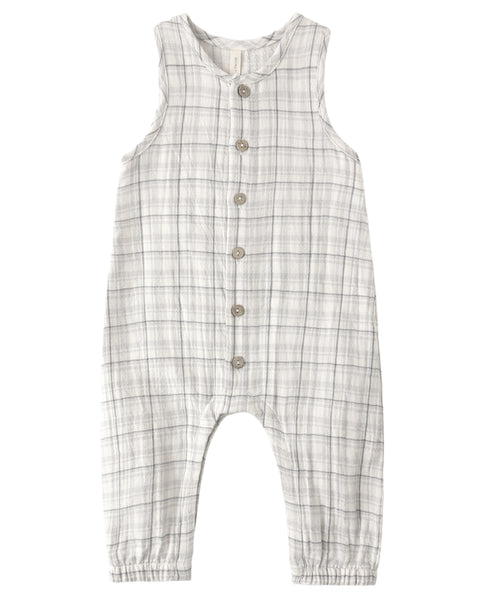 WOVEN JUMPSUIT BLUE PLAID