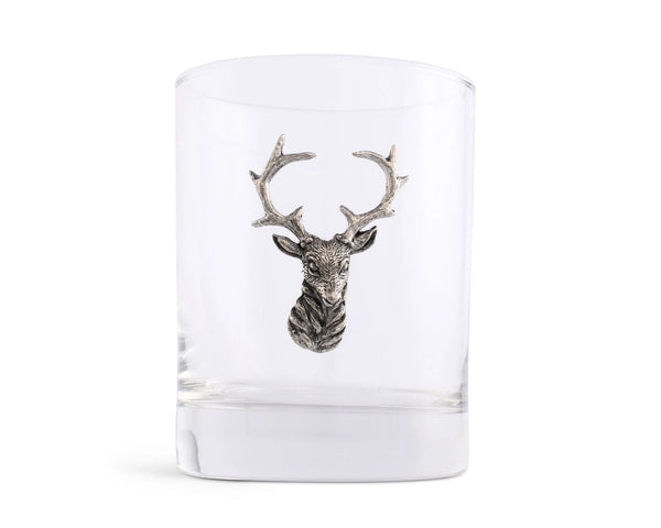 Elk Head Double Old Fashion Bar Glass