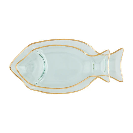 Round Glass Fish Tray Set