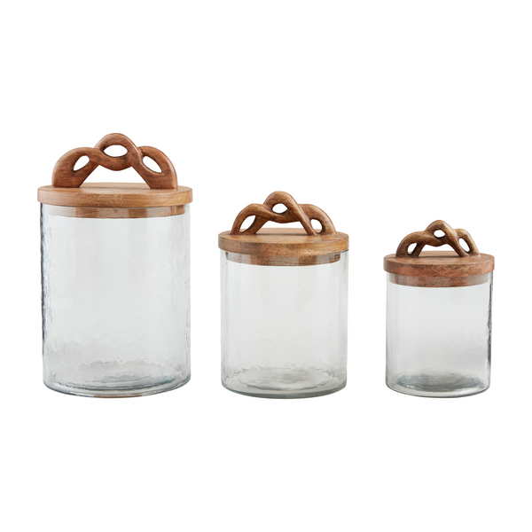 Twisted Handle Glass Canister Set