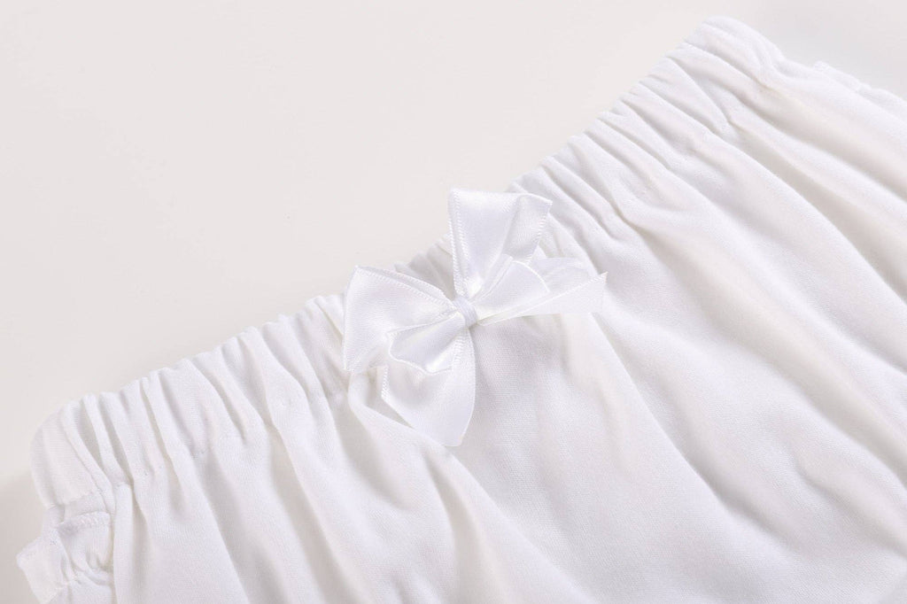 White and Pink Baby Bloomers Knit 2pc Set
