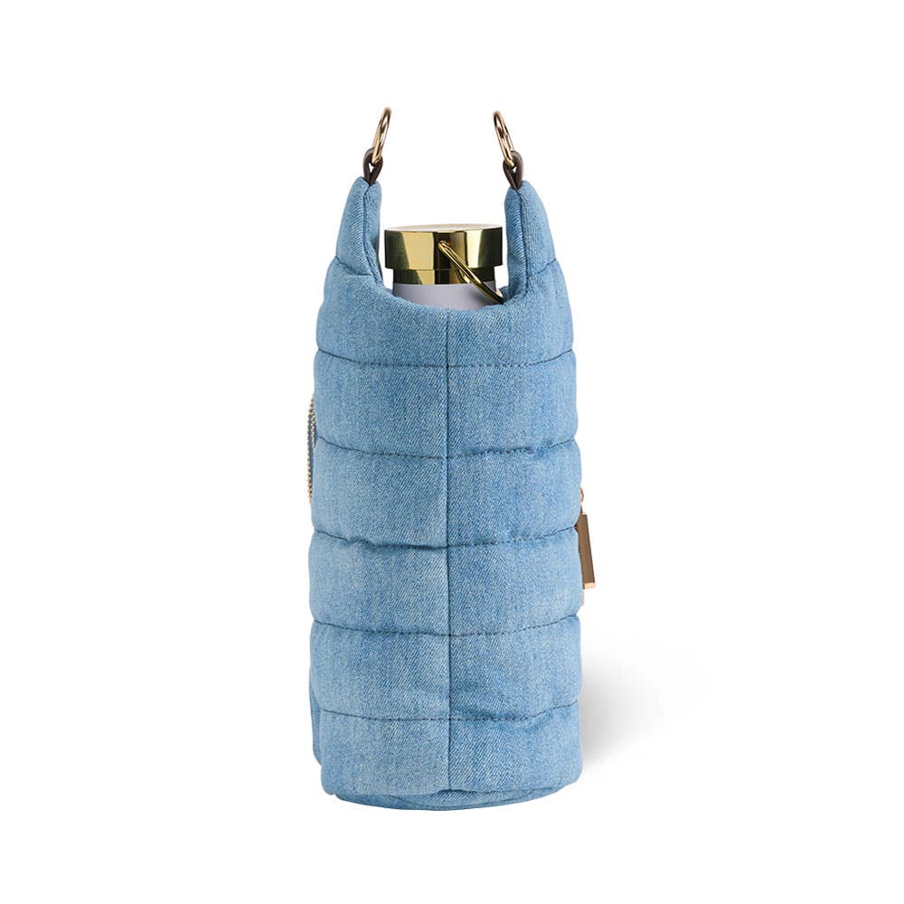 Light Denim HydroBag® with Gold Hardware and Denim overlaid Vegan Leather Strap - Little Jill & Co.