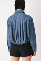 A lightweight denim top