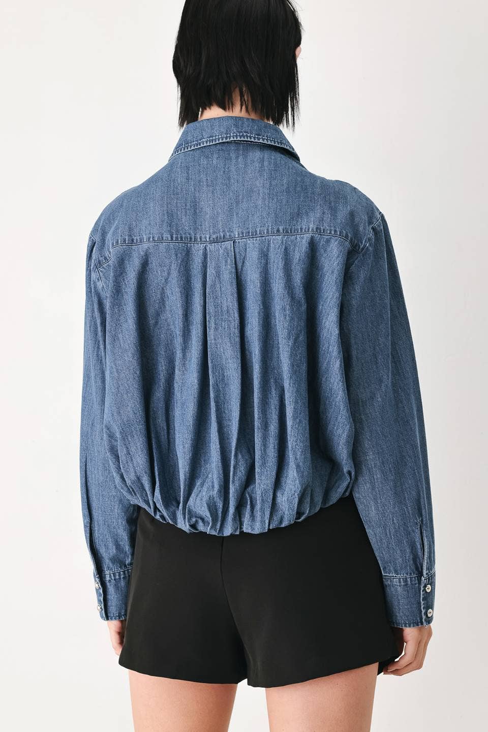 A lightweight denim top