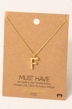 Gold Dipped Bubble Letter Pendant Necklace