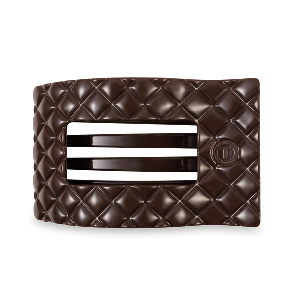 Flat Rectangle Hair Clip | Large | Truly Taupe Quilted