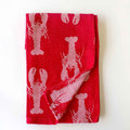 Crawfish Jacquard Hand Towel   Red/White   20x28