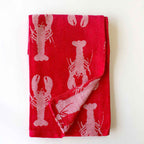 Crawfish Jacquard Hand Towel   Red/White   20x28