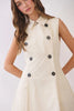 Sleeveless Trench Design Mini Dress