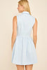 Light Blue Sleeveless Button Front Shirt Dress - Little Jill & Co.