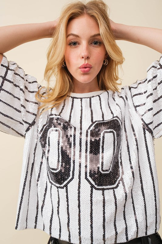 Game Day Tunic Top White/Black - Little Jill & Co.