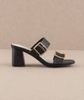 The Havana Black | Bamboo Buckle Heel