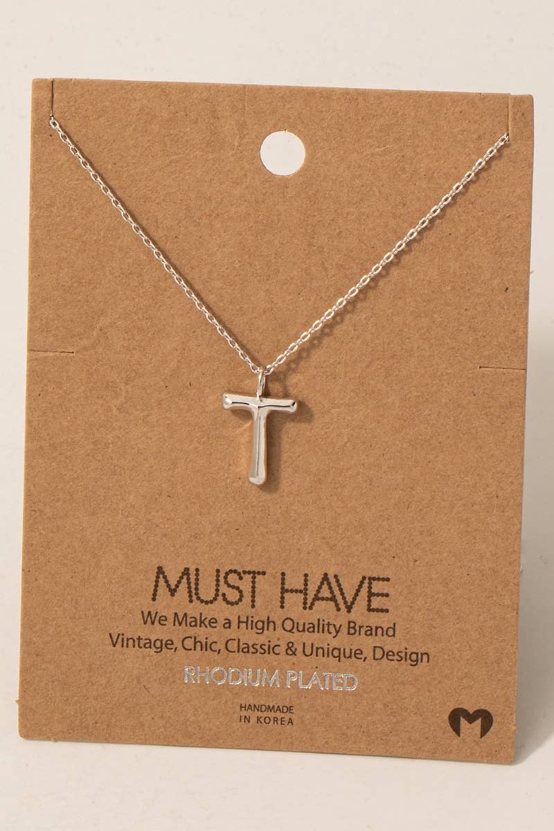 Gold Dipped Bubble Letter Pendant Necklace