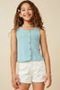 Girls Patterned Button Detail Knit Tank