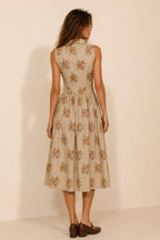 FLORAL PRINT MIDI SHIRT DRESS
