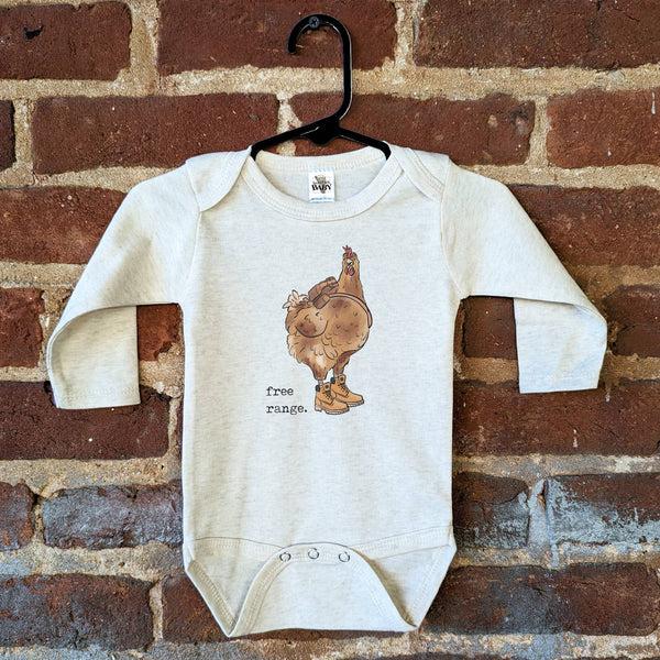 "Free Range" Chicken Funny Outdoor Fall Baby Fair Clothing