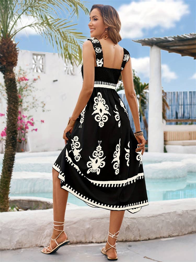 FLORAL PRINT STRAPLESS DRESS - Little Jill & Co.