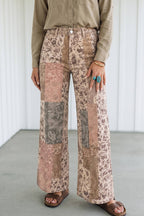Western Floral Patchwork Straight Jeans