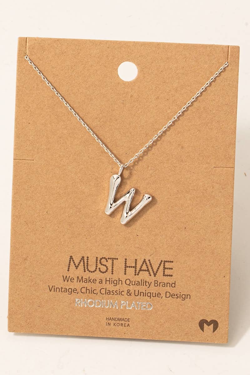 Gold Dipped Bubble Letter Pendant Necklace